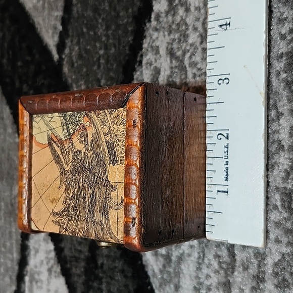 RETRO DISPLAY ORGANIZER STORAGE JEWELRY EAGLE SMALL WOODEN TREASURE BOX - Picture 12 of 12